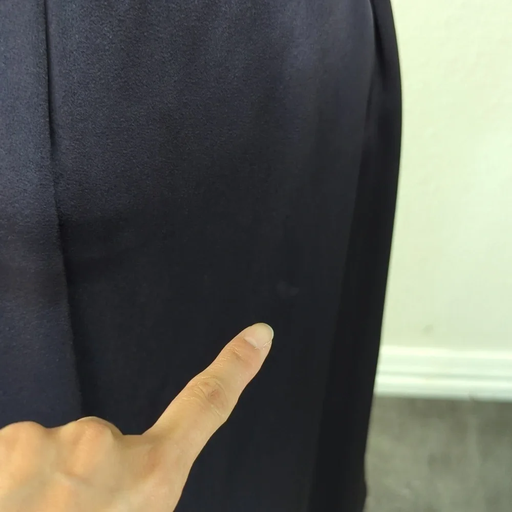 Celine Saint Waist Tie Open Back A Line Satin Dress Dark Gray Purple 40/8 classy - Picture 12 of 12